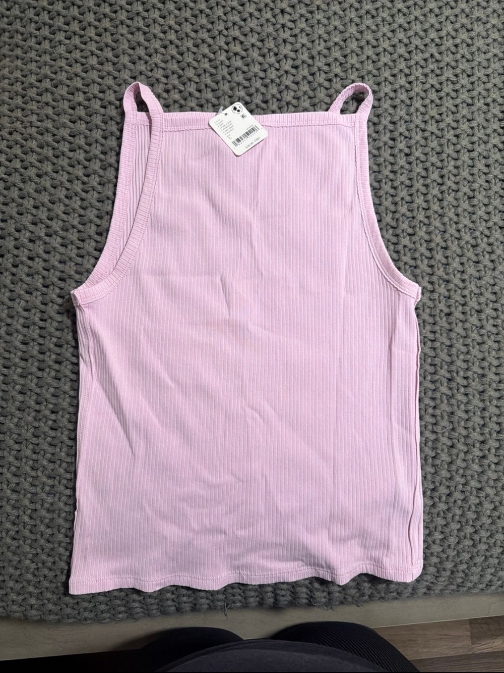 We The Free Ribbed Lavender High-Neck Tank
